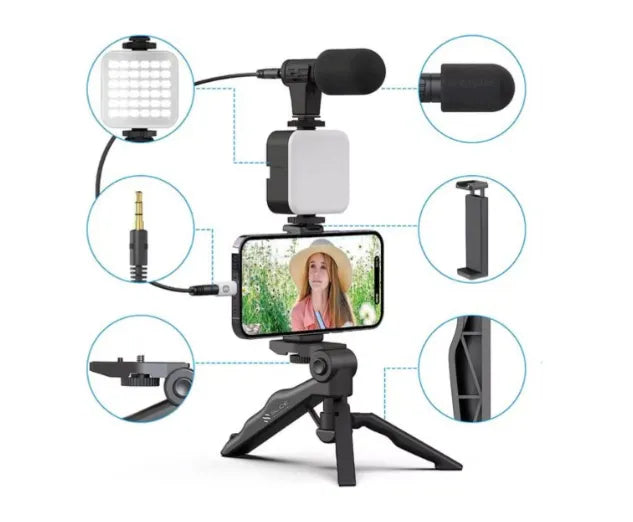Estabilizador Suporte Celular Câmera Luz Led Tripé Youtuber